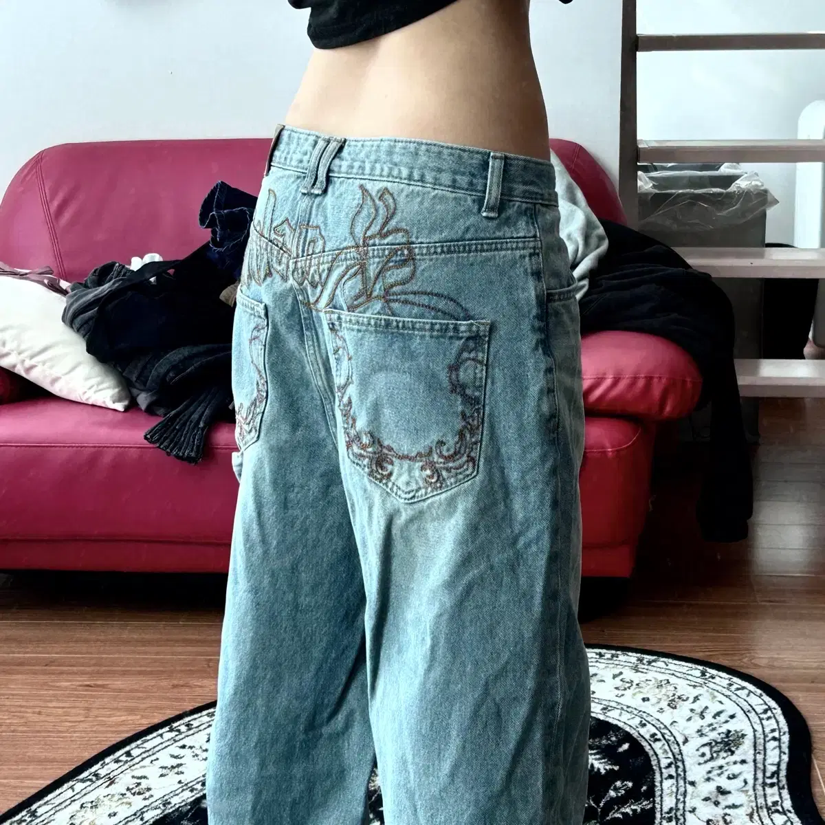 kashiko Embroied Nonfade Denim Pants 【公式通販】